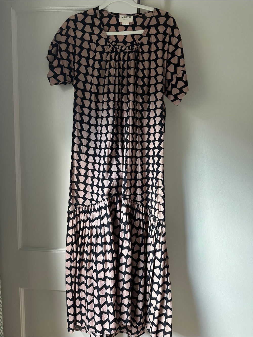 Mirth Black & Blush Printed Maxi Dress
